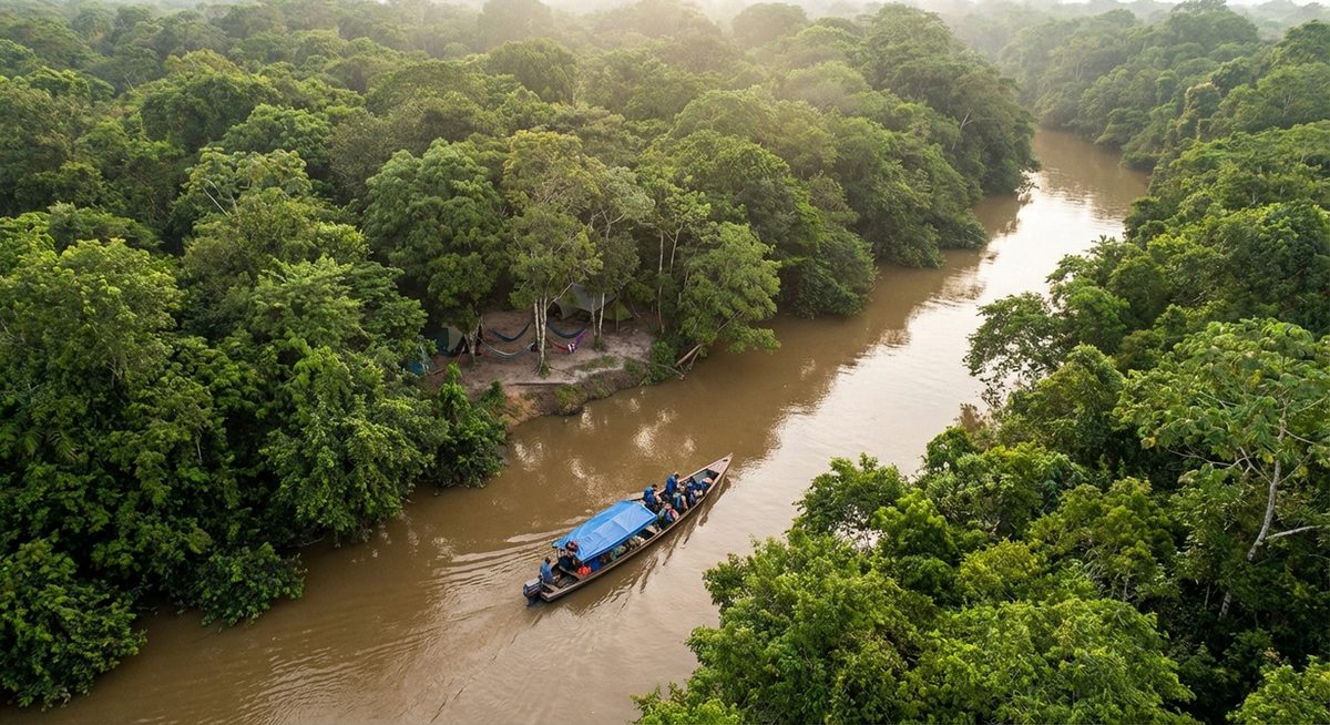 Amazon rainforest river view