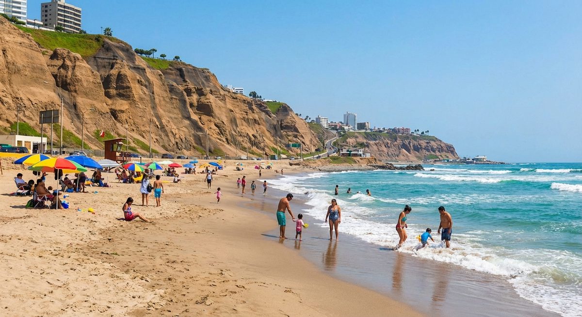Beach scene in Lima, Peru